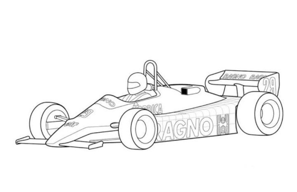 600x388 Print Arrows A4 F1 Classic Race Car Coloring Page Download