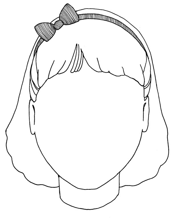 600x776 Girl Blank Face Coloring Page