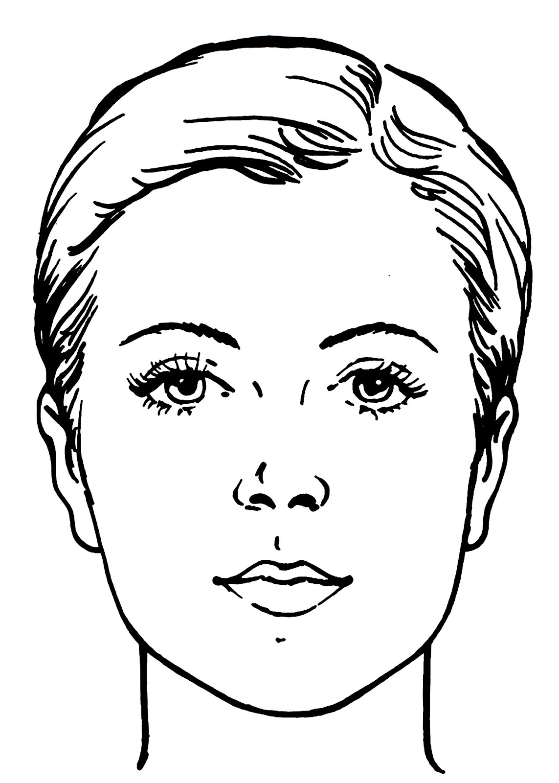 1143x1600 Makeup Woman Face Coloring Page