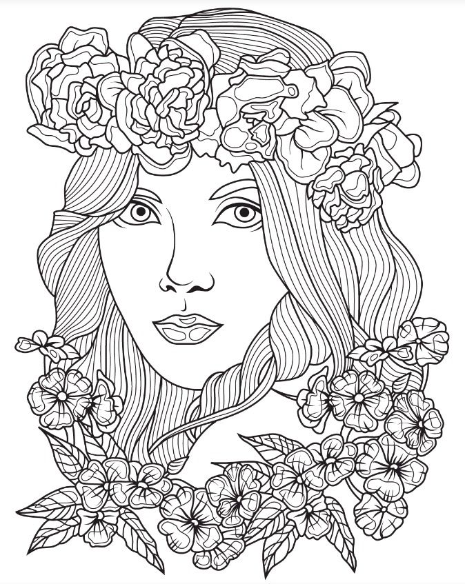 674x847 Beautiful Faces Coloring Page Colorish App Free Coloring App