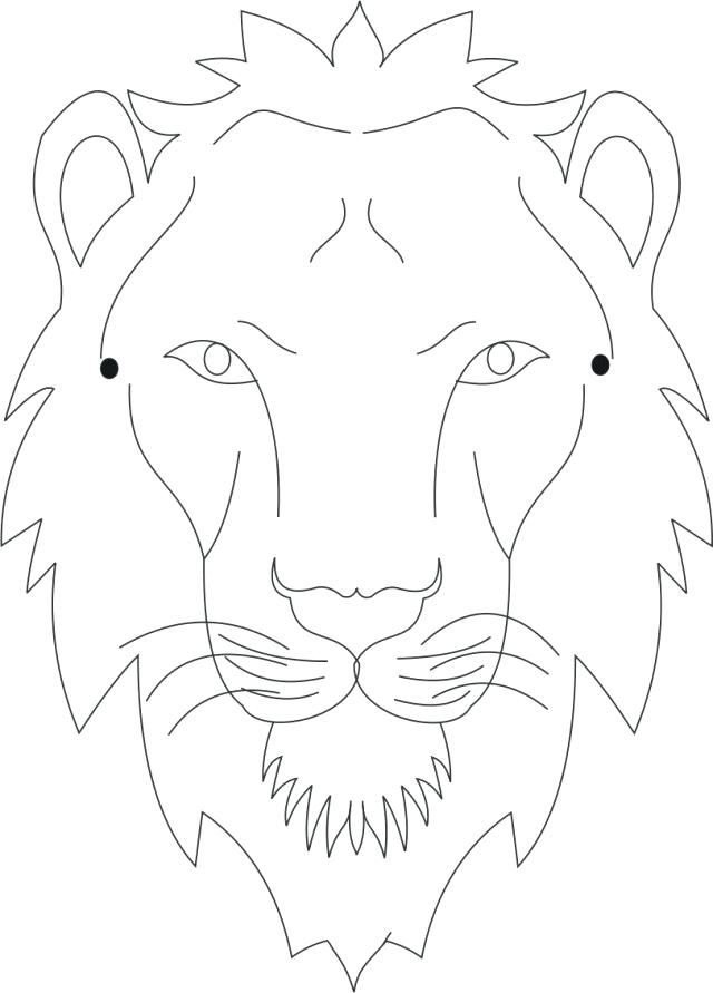 640x891 Lion Mask Coloring Page