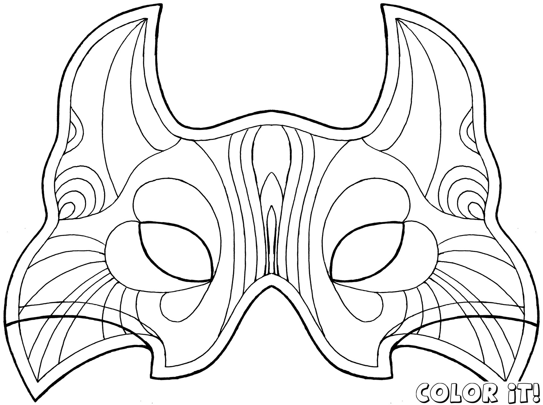 1800x1344 Cat Mask Coloring Page Tgm Sports New