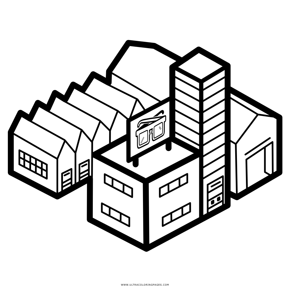 1000x1000 Factory Coloring Page