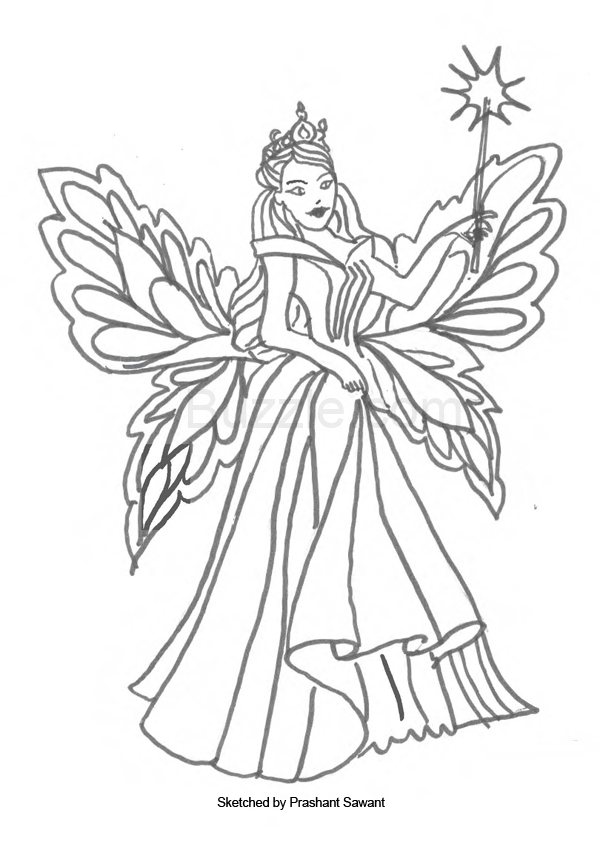 600x860 Fairy Coloring Pages For Kids Coloring Pages Draw A Fairy Coloring