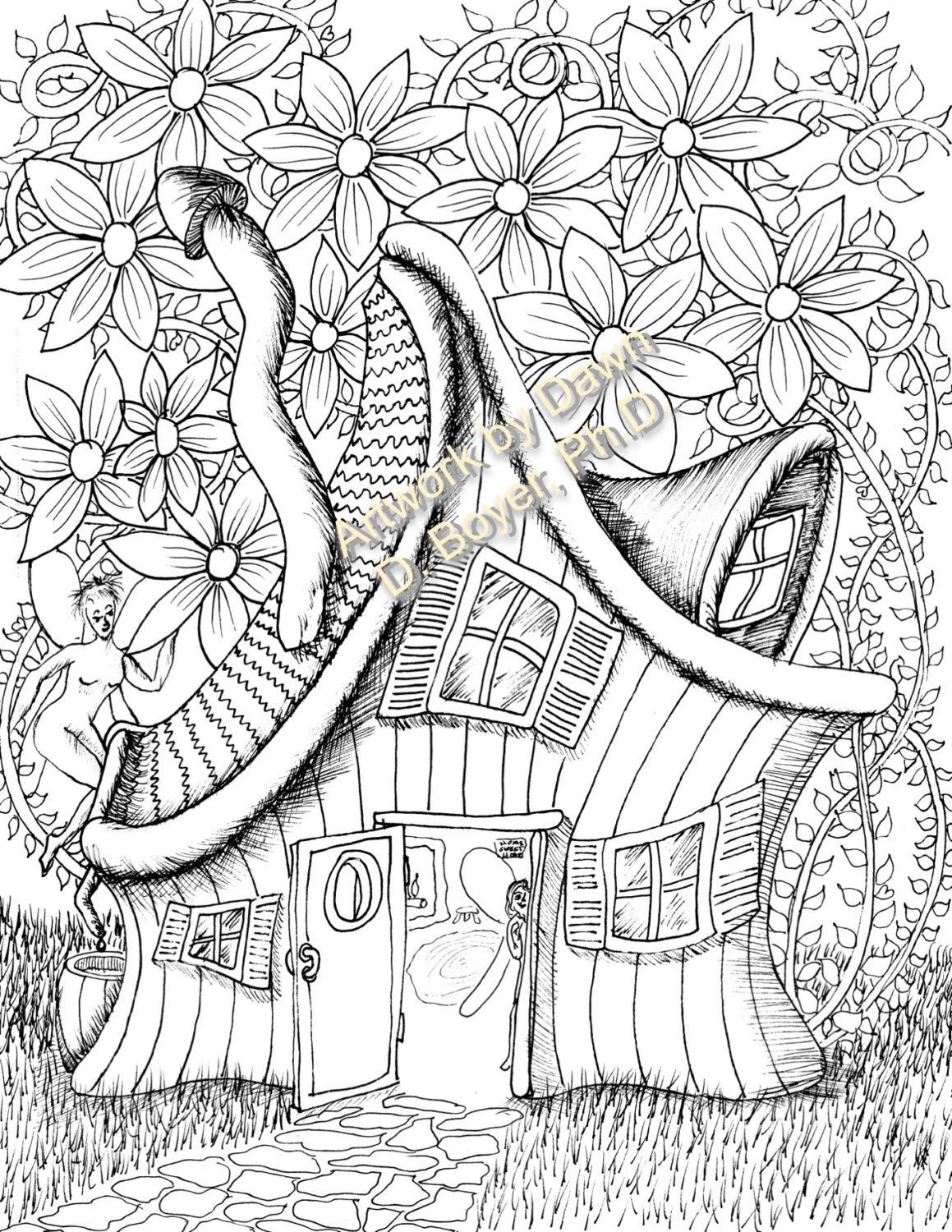 1159x1500 Fairy Tree House Coloring Pages Acpra