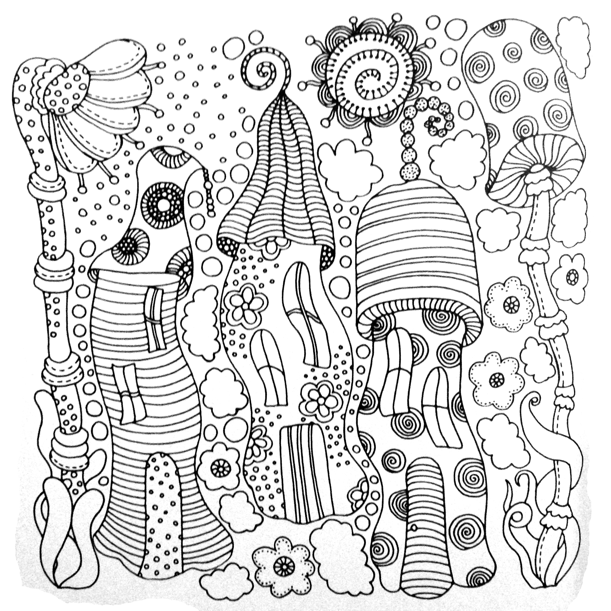 2344x2344 Fairy Tree House Coloring Pages Printable Coloring For Kids 2018