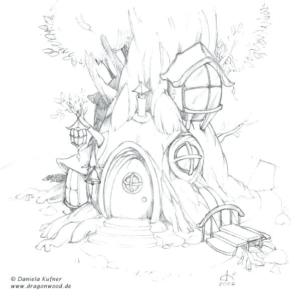 586x591 Treehouse Coloring Pages Fairy Tree House Coloring Pages Google