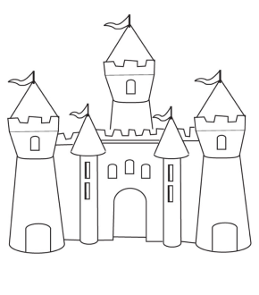 290x330 Sand Castle Coloring Page
