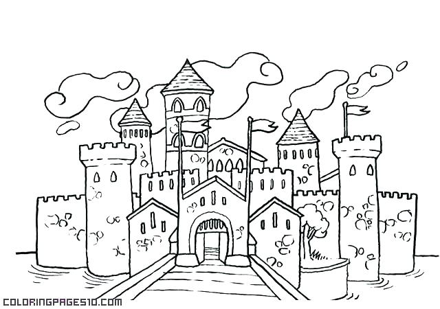 640x450 Castle Coloring Page Castle Coloring Pages Fairy Tale Castle
