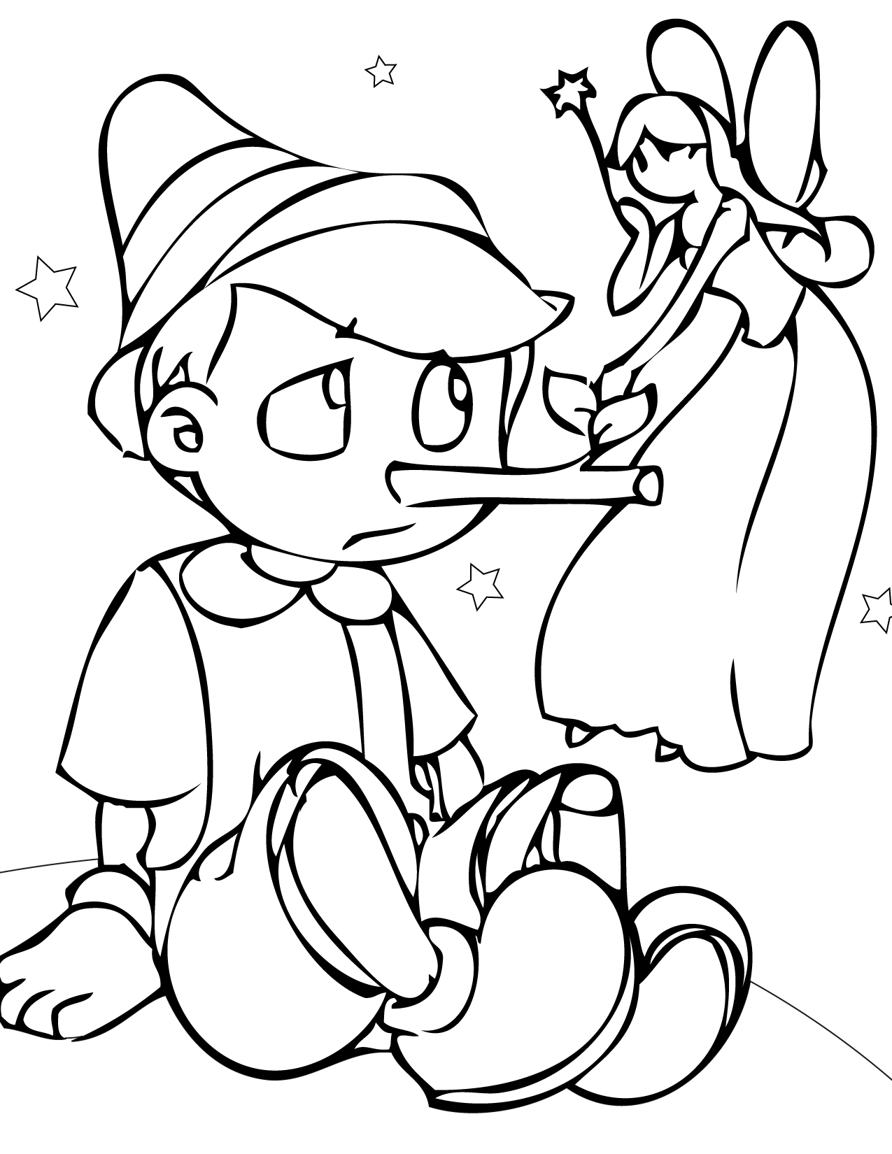 1275x1650 Pinocchio Coloring Page