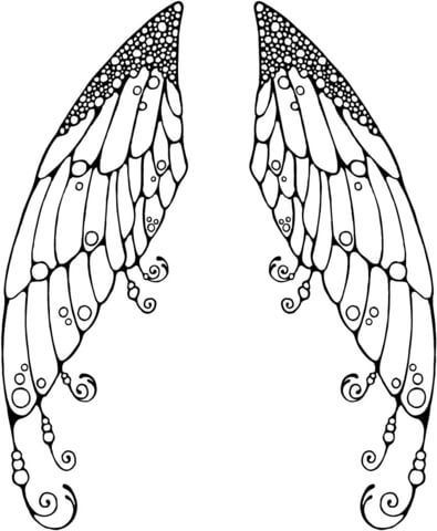 395x480 Double Fairy Wings Coloring Page