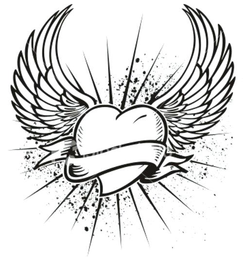 500x532 Coloring Pages Fairy Wings Of Hearts With And Roses Page Regard