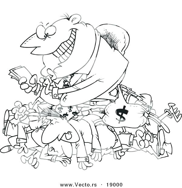 600x620 Fantastic Money Coloring Pages For Kindergarten Frieze