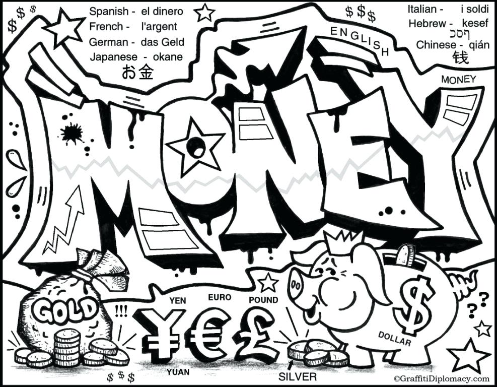 987x768 Money Coloring Pages Money Coloring Pages Euro Sheets Play Money