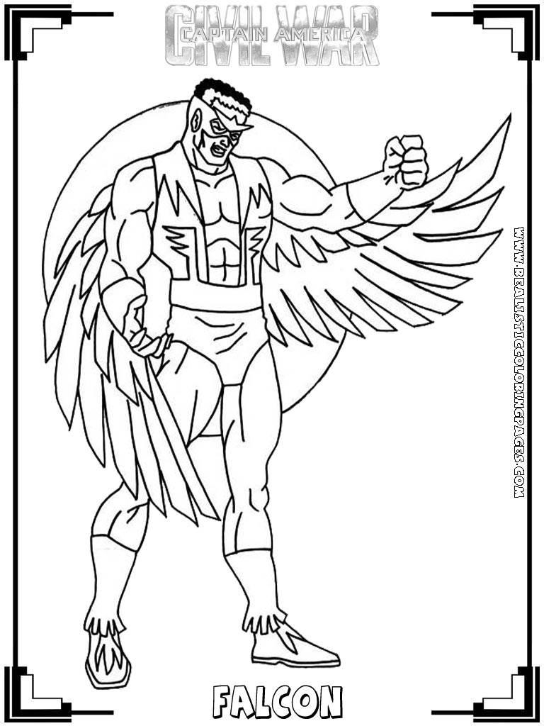 768x1024 Falcon Coloring Page