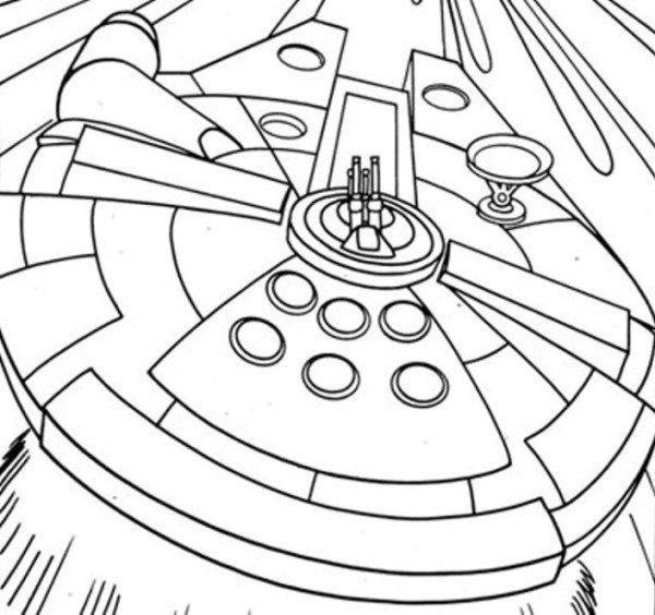 600x564 Star Wars Coloring Pages Millenium Falcon