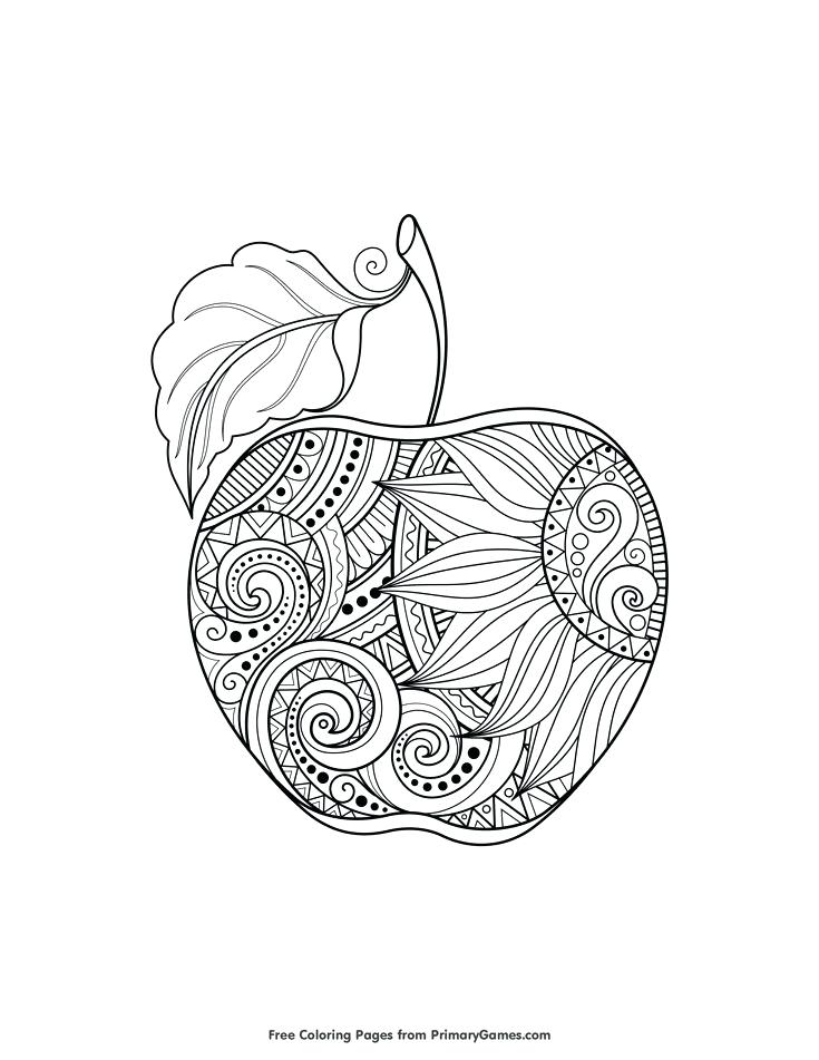 735x951 Fall Coloring Pages For Adults Fall Coloring Pages Apple Coloring