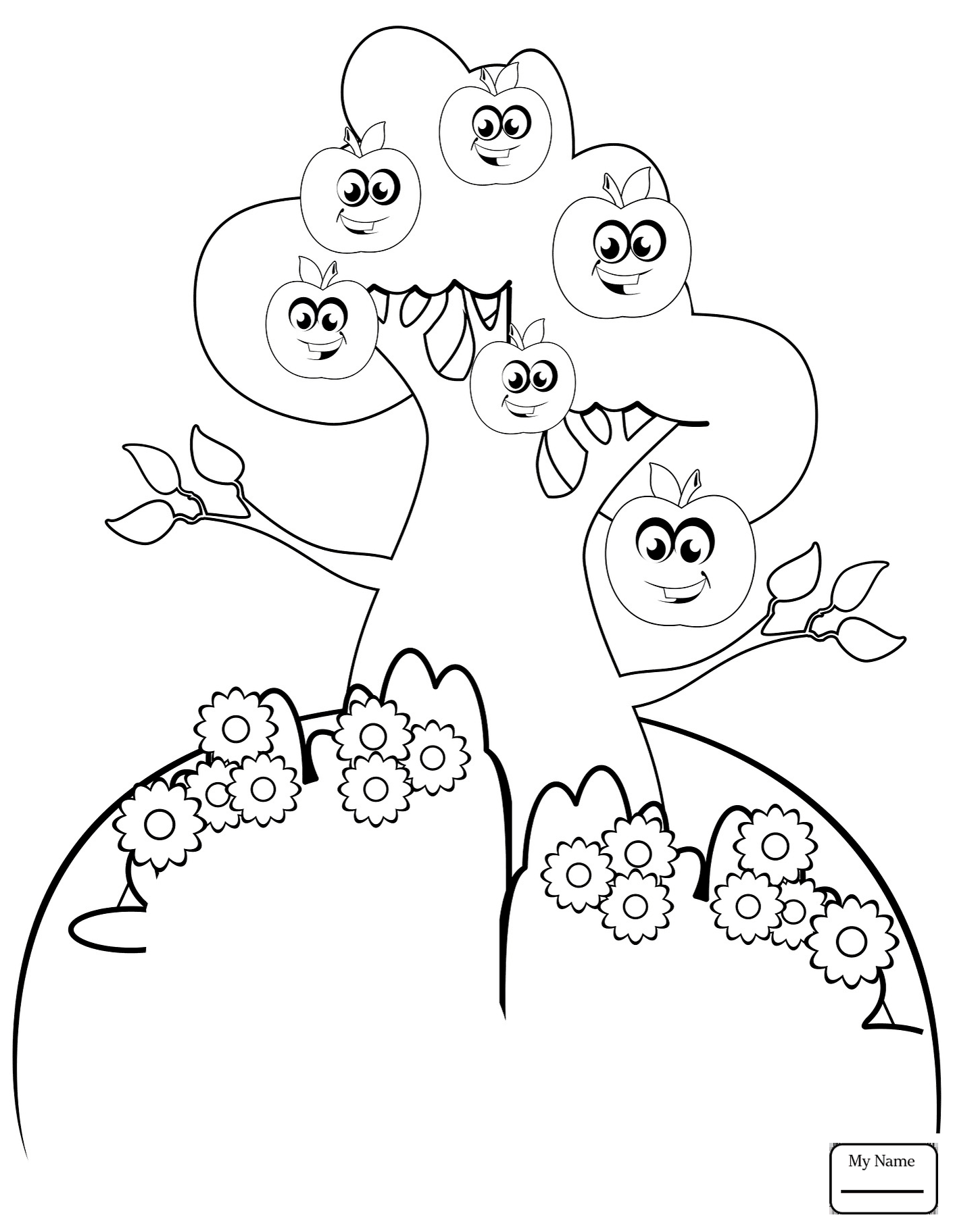 1410x1824 New Trees Leaves Apples Fall Apple Tree Coloring Pages For Kids