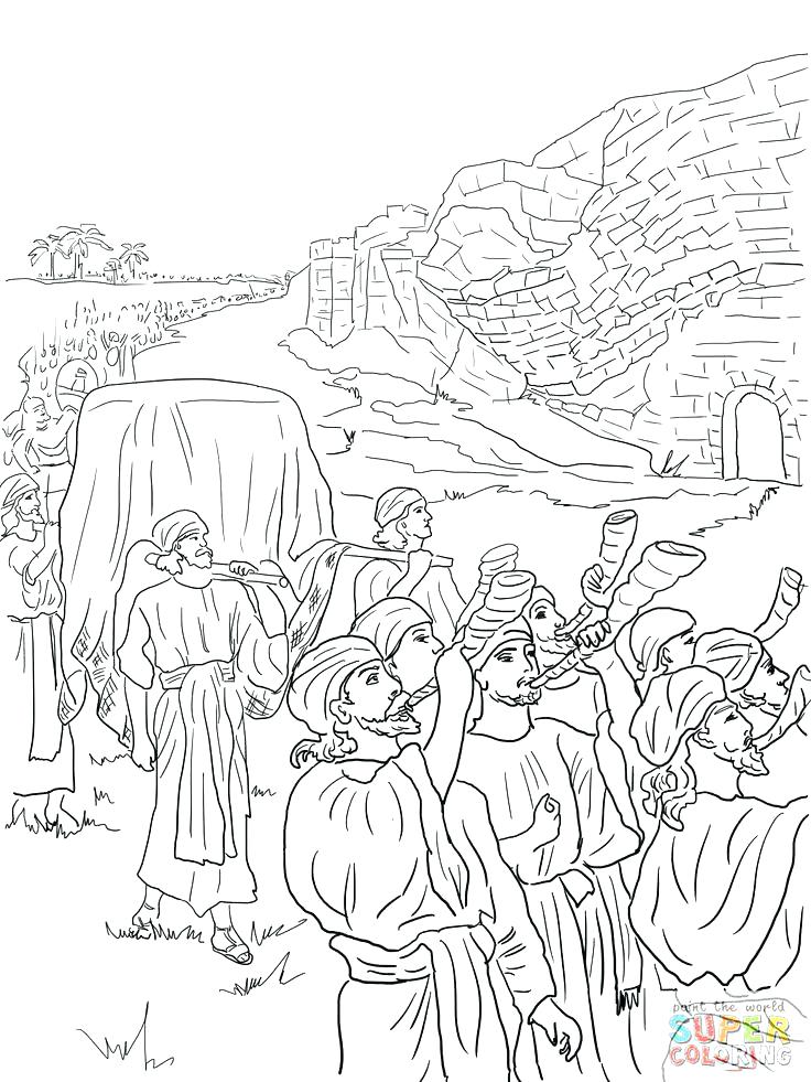 736x981 Joshua Jericho Coloring Page And Coloring Pages And The Fall