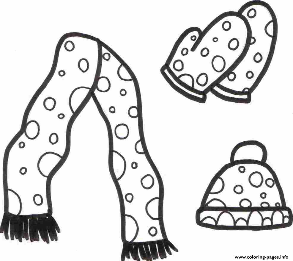 986x877 Winter Clothes S Beanie Mitten And Scarfa1f4 Coloring Pages Printable