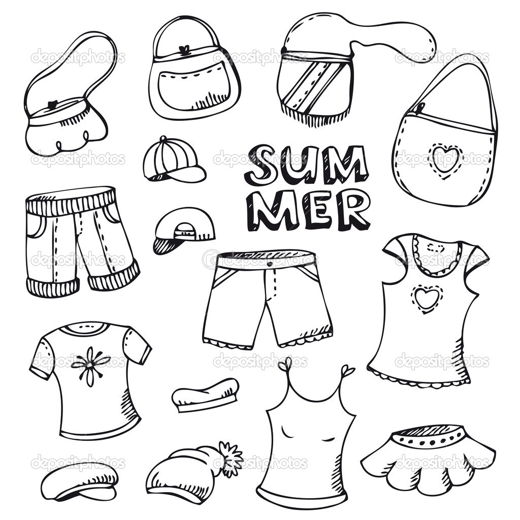1024x1024 Clothes Coloring Pages Coloring Summer Clothes Coloring Pages