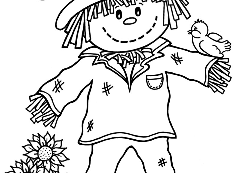 794x576 Scarecrow Pictures To Colour Great Scarecrow Coloring Pages 87
