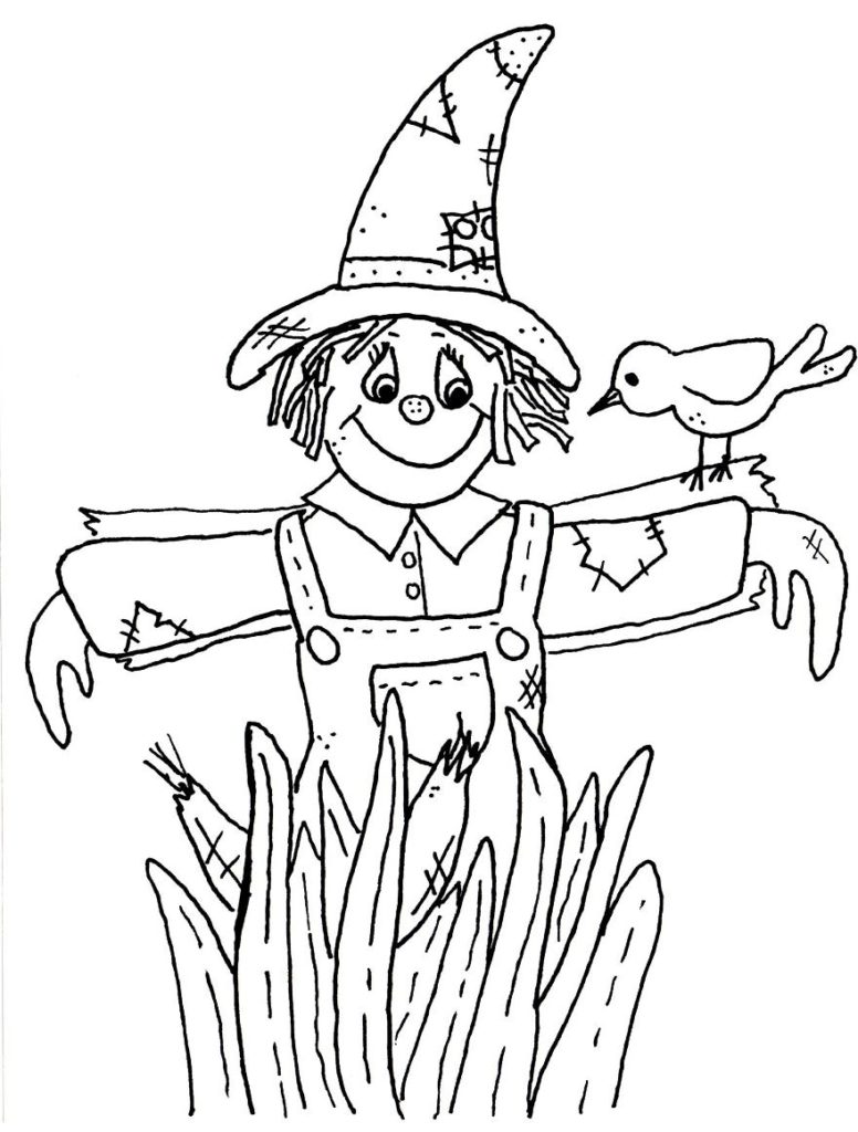 776x1024 The Scarecrow Coloring Page Printable Pages With Fall