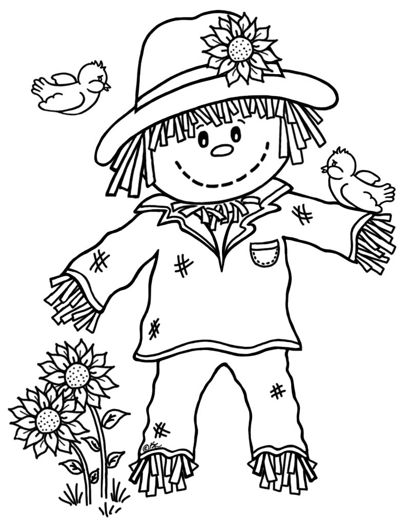 794x1024 Thanksgiving Scarecrow Coloring Pages Girl Scouts