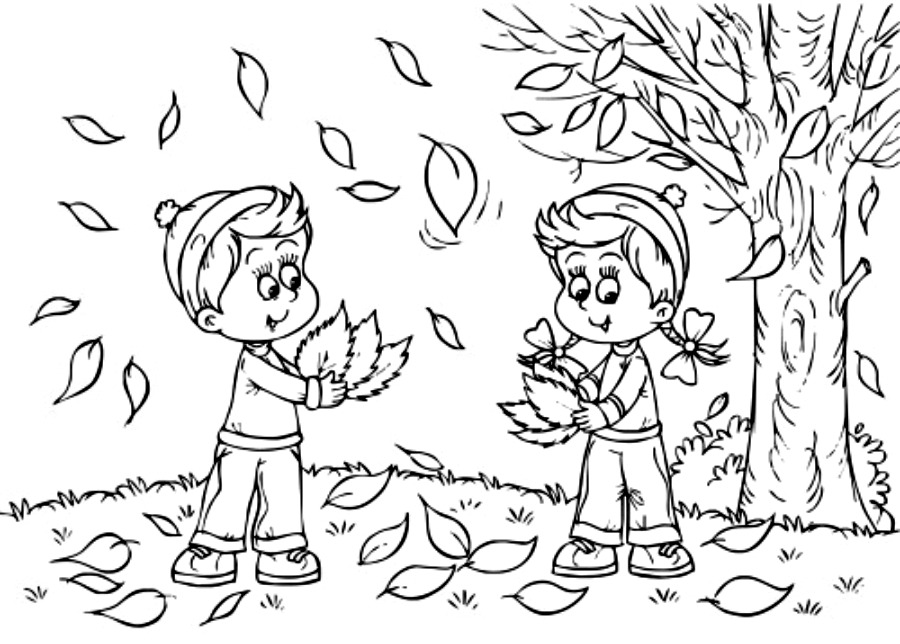 900x644 Fall Coloring Pages