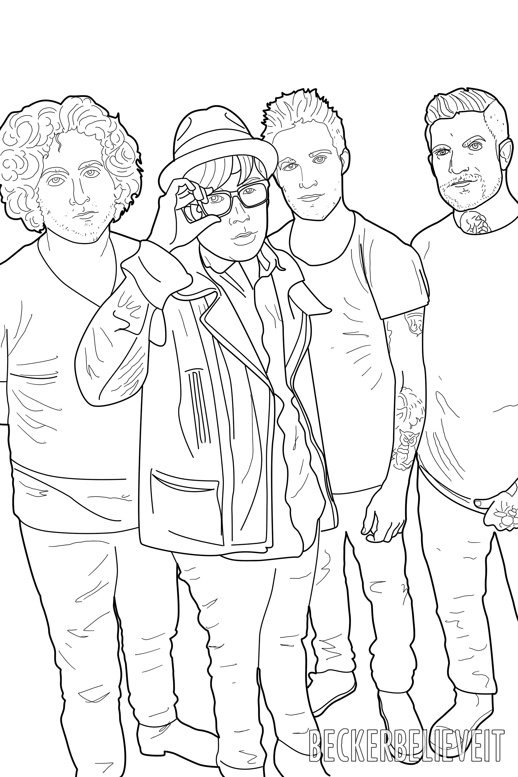 1800x2700 Here The Twenty E Pilots Fall Out Boy Amp All Time Low Coloring