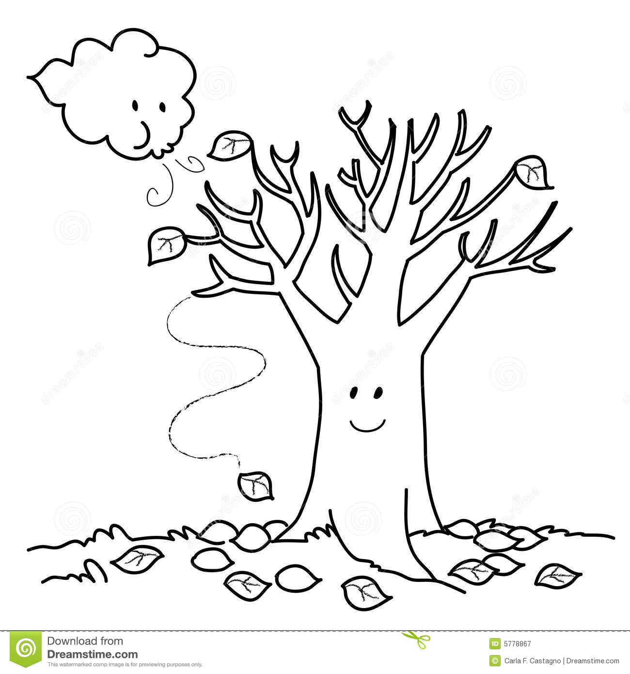 1300x1390 Fall Tree Coloring Page