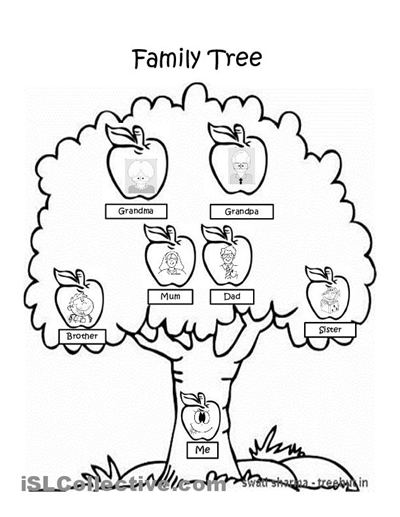 400x517 My Family Coloring Pages For Preschoolers 37 Awesome Family Tree