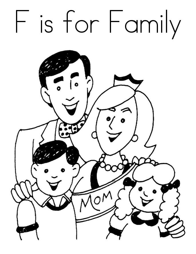 685x886 Family Coloring Pages For Toddlers