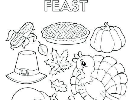 440x330 Thanksgiving Dinner Coloring Pages Thanksgiving Feast Coloring