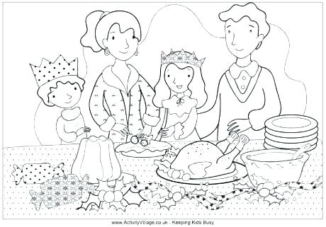 460x321 Christmas Scene Colouring Pages Scene Coloring Pages Family Dinner