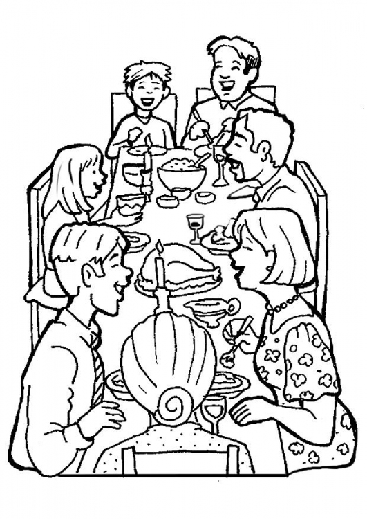 531x750 Family Dinner Coloring Pages