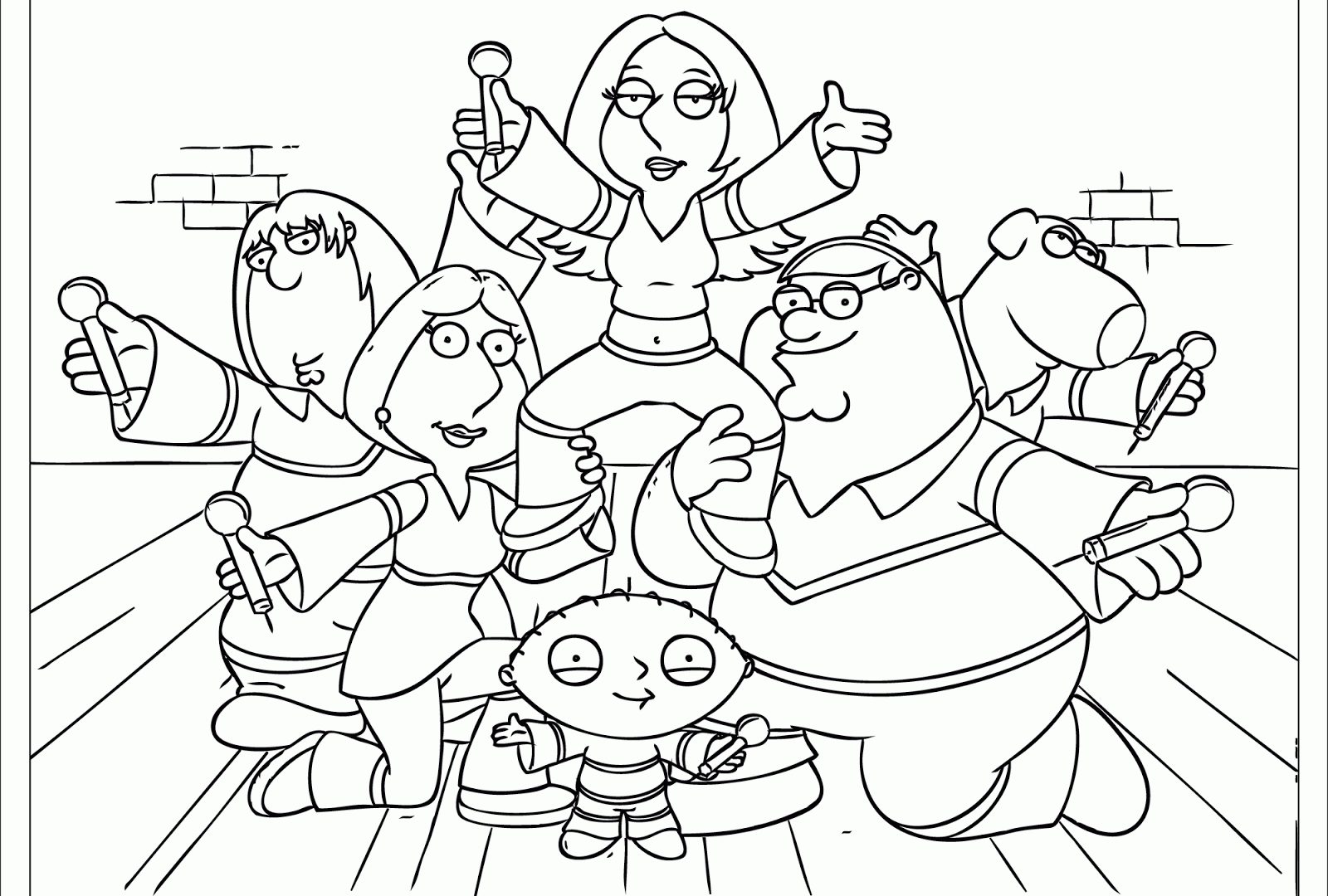 1600x1080 Family Guy Coloring Pages Free Printable Squid Army Of Kids Easy