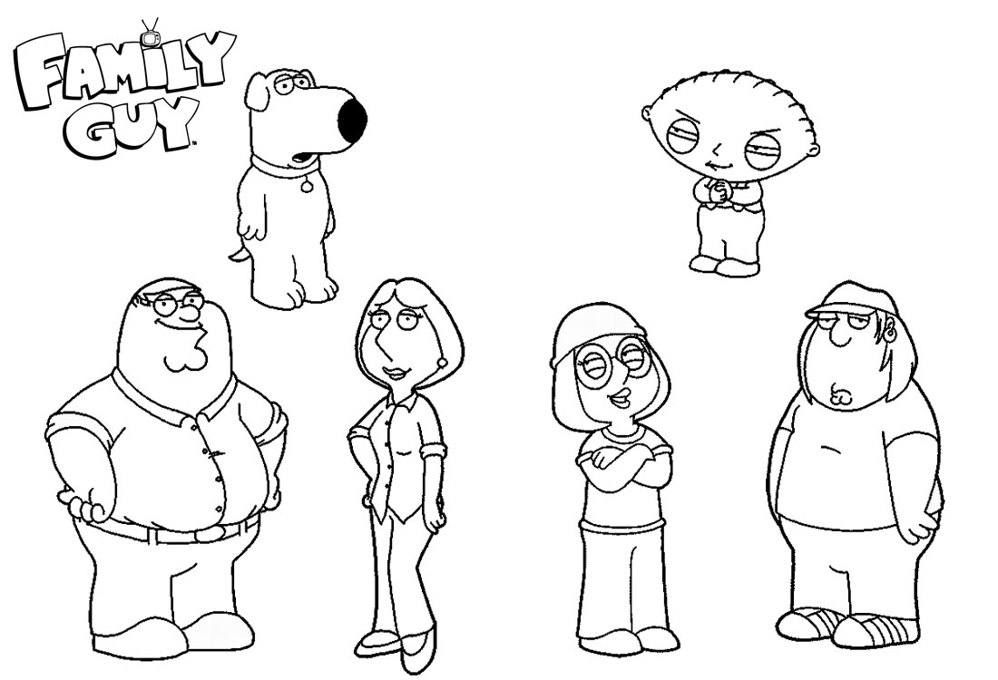 1100x750 Family Members Fom Griffin Family Guy Coloring Pages