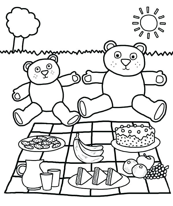 600x713 Pack For A Picnic Coloring Page Ants With Eating Food Coloring