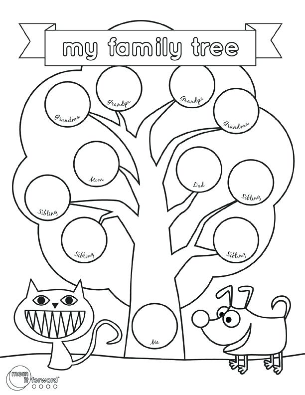 612x792 Tree Pictures To Color Family Tree Coloring Family Trees Coloring