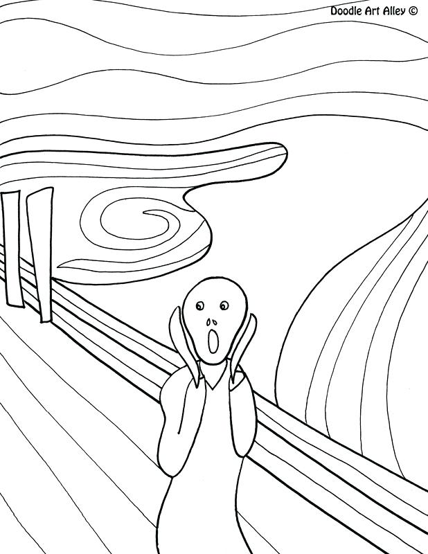 618x800 Famous Artists Coloring Sheets Famous Art Work Coloring Pages