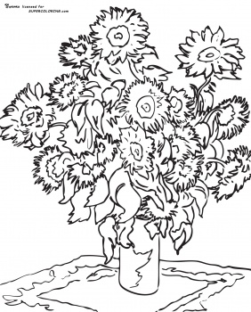 282x350 Famous Artist Coloring Pages Sunflower By Claude Monet Art