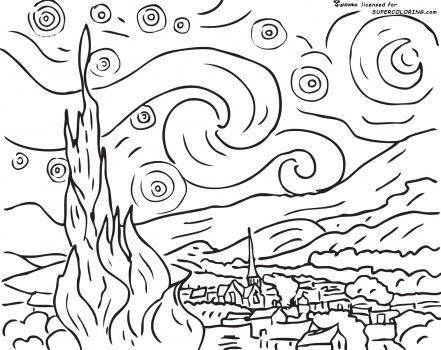 441x350 Coloring Sheet Of Famous Art Designed By Artist