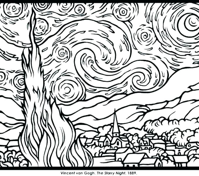 678x600 Famous Artists Coloring Pages Famous Paintings Coloring Pages Art