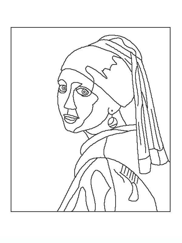 600x800 Famous Paintings Coloring Pages 13