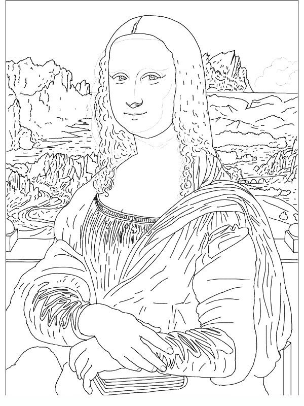 600x800 Joconde Famous Paintings Coloring Pages Printables Coloring