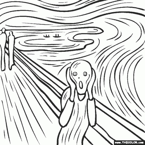 476x476 Coloring Pages. Famous Paintings Coloring Pages