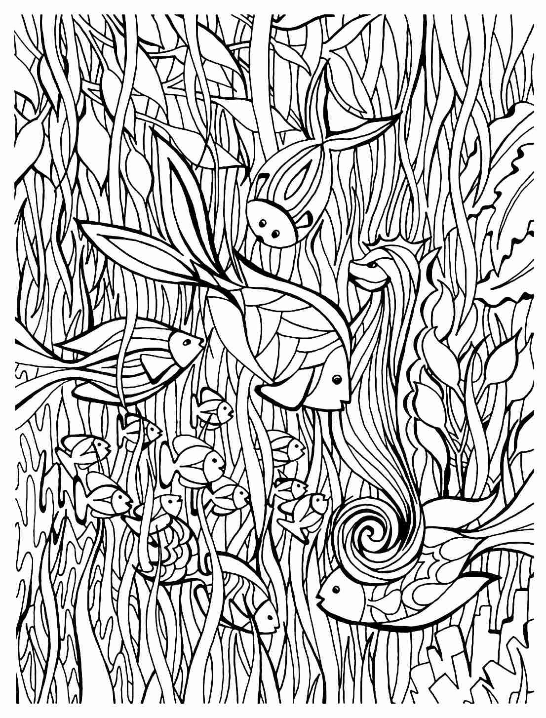 1106x1454 Adult Coloring Pages Fish Weekly For Fancy Page Print Printable