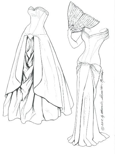 400x533 Fancy Dress Colouring Pages Ballgowns By 3 Of 5 Paper Doll