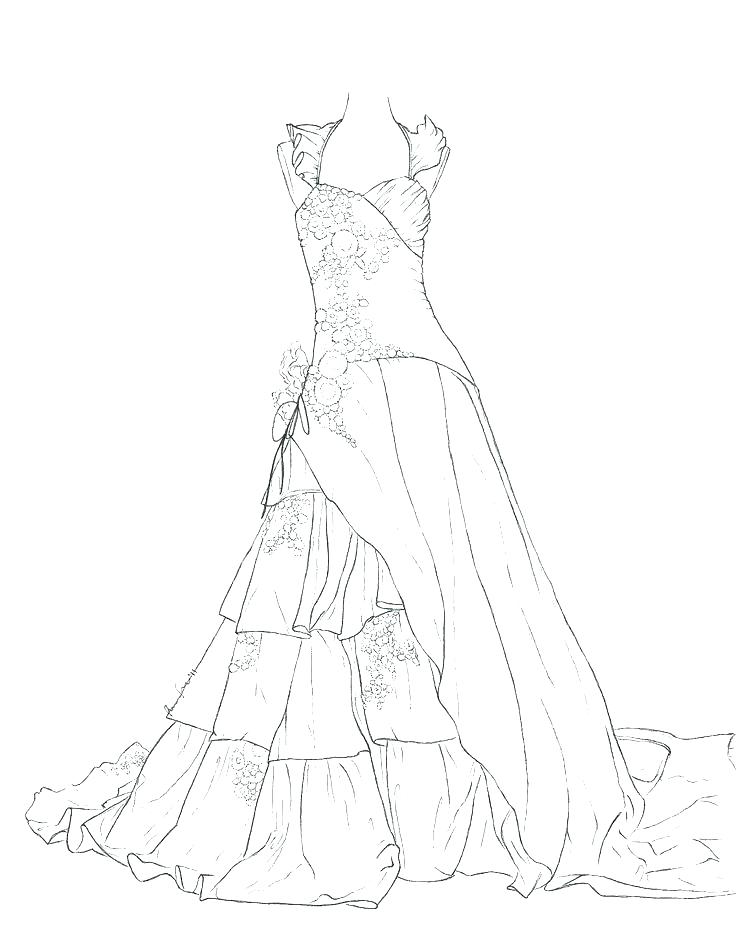 736x929 Fancy Dress Colouring Sheets Dresses Coloring Pages For Weddings